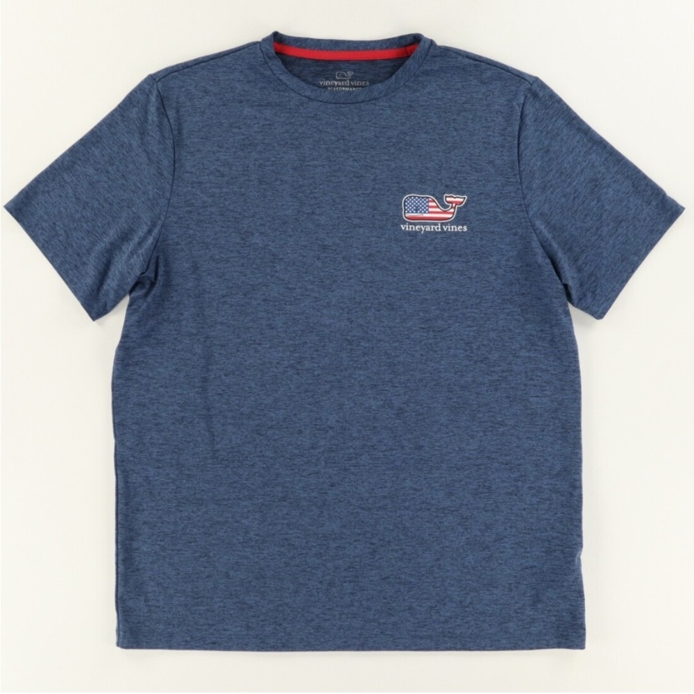 NWT Vineyard Vines Men’s Performance Heathered Navy Tee Shirt Size M